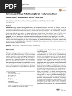 Performance of Thrust Airfoil Bearing For Oil-Free Turbomachinery