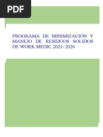 Programa de Minimizacion de Residuos Nuevo 2021