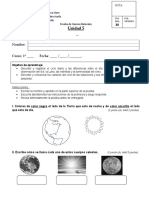 Prueba de Ciencias Naturales El Día y Las Estaciones 2018