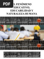 El Fenómeno Educativo, Educabilidad y Naturaleza Humana