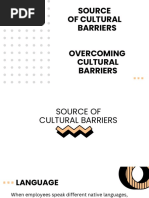 Source of Cultural Barriers Overcoming Cultural Barriers