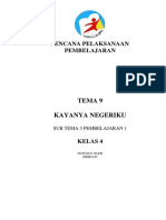 Rencana Pelaksanaan Pembelajaran: Tema 9 Kayanya Negeriku