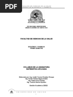 Syllabus Matematica Aplicada