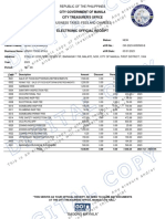 Electronic Official Receipt: City Government of Manila City Treasurer'S Office