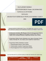 Manajemen Risiko EDARAN BUPATI PURWOREJO Nomor 160.18/8064/2022 Tanggal 24 Juni 2022 Tentang Arahan Dan Kebijakan Penilaian Risiko Tahun 2022