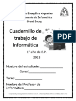 Cuadernillo de Trabajo de Informática: 1° Año de E.P. 2023