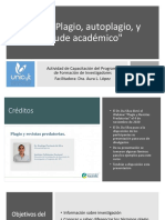 Curso Plagio, Autoplagio y Fraude Académico