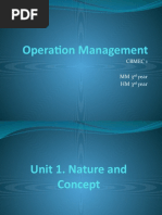 Operation Management: Cbmec 1 MM3 Year HM3 Year