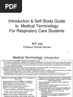 Introduction & Self-Study Guide To Medical Terminology For Respiratory Care Students