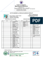 G12 OFFICIAL List of Learners For Modular Learning Modality