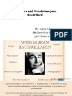 Simulacra and Simulation-Jean Baudrillard: Ms. Lalita K.M 4th Sem M.A. Eng Jain University