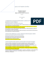 Metodologia Da Pesquisa e Do Trabalho Científico