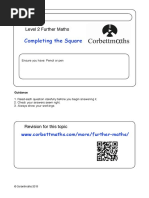 Completing The Square PDF