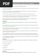 Prova Online SAÚDE, SEGURANÇA DO TRABALHO E MEIO AMBIENTE