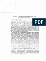 Hacia Los Conceptos de Lengua, Dialectoy Hablas: Idioma, y Dialecto - S I N Embargo, Su Trabajo Resultó A Todas Luces