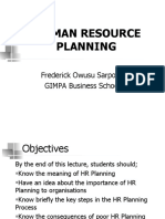 Human Resource Planning: Frederick Owusu Sarpong GIMPA Business School