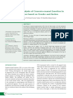 Morphological Analysis of Cemento-Enamel Junction in Permanent Dentition Based On Gender and Arches