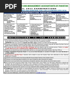 Institute of Cost and Management Accountants of Pakistan: A P R I L 2 0 2 3 E X A M I N A T I O N S