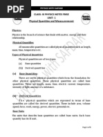 UNIT1 Physical Quantities & Measurements NOTES