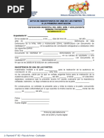 Formato de Acta de Inaistencia de Una de Laspartes A La Primera Invitación