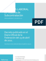 Reforma Laboral en Materia de Subcontratación