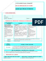 "Año de La Unidad, La Paz y Desarrollo": Situaciones Que Afectan Mi Bienestar