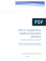 Reto 5: Calidad en El Diseño de Recursos Virtuales: Tecnologías Aplicadas A La Educación