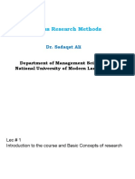 Business Research Methods: Dr. Sadaqat Ali