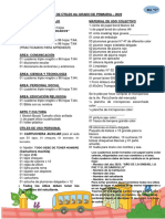 Lista de Útiles 4to Grado de Primaria - 2023 4to "C": Lápiz, 01 Chequeo, 01 Borrador, 01 Borrador, 01