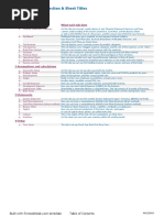 Table of Contents - Section & Sheet Titles: Model Name