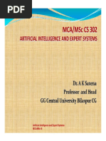 Artificial Intelligence and Expert Systems Mca/Msc Iii