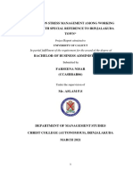 A Study On Stress Management Among Working Women With Special Reference To Irinjalakuda Town