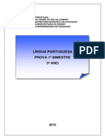 Língua Portuguesa Prova 1º Bimestre 3º ANO