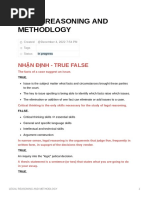 Legal Reasoning And Methodlogy: Nhận Định - True False