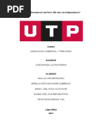 "Año Del Bicentenario Del Perú: 200 Años de Independencia": Legislacion Comercial Y Tributaria