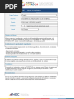 Cargo/Contrato: Proyecto: Periodo Producto: Zonal:: INEC - Informe de Cumplimiento