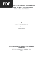 UnidadElaboración de Cláusulas Técnicas para Contratación Del Hardware, Software y Servicios Requeridos para El Sistema de Información en Desarrollo