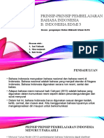 Prinsip-Prinsip Pembelajaran Bahasa Indonesia B. Indonesia Sd/Mi 3