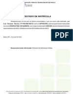 Atestado de Matrícula: Luiz Gustavo Bastos, 438.568.438-33, MT3012301, Licenciatura em Química, 3355.00h