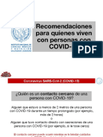 Recomendaciones para Quienes Viven Con Personas Con COVID-19