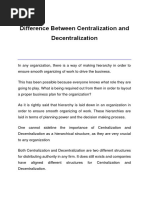 Centralisation and Decentralisation