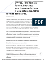 Los Seres Vivos. Taxonomía y Nomenclatura. Los Cinco Reinos, Relaciones Evolutivas. Los Virus y Su Patología. Otras Formas Acelulares