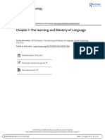 Chapter I: The Learning and Mastery of Language: Soviet Psychology