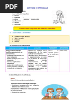 D2 A3 SESION CT. Conocemos Los Pasos Del Método Científico