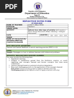 Department of Education: Reflection Notes Form