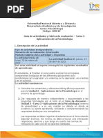 Guía de Actividades y Rúbrica de Evaluación - Unidad 2 - Tarea 3 - Aplicaciones de La Psicobiología