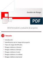 Gestión de Riesgo: GE16 Formulación y Evaluación de Proyectos