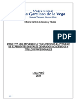 Directiva Que Implementa Y Estandariza El Proceso de Expedientes Digitales de Grados Académicos Y Títulos Profesionales