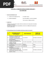 Plan de La Comision de Relaciones Sociales Y CULTURA 2023