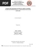 Action Research 2019-2020 Arra C. Derige and Marlou A. Derige